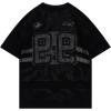 imageAelfric Eden Womens Graphic Tee Shirts CutOut Number Mesh Tops Streetwear Oversized Short Sleeve TShirtBlack