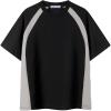 imageAelfric Eden Basic Color Blocking Tee Oversized Patchwork T Shirt Men 90s Shirt Unisex Y2K Streetwear Casual Summer TopsDark Gray
