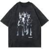 imageAelfric Eden Graphic Tees Men Oversized Doberman Shirt Washed Vintage Streetwear Casual Summer Tops TShirt Unisex2black