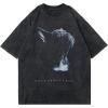 imageAelfric Eden Graphic Tees Men Oversized Doberman Shirt Washed Vintage Streetwear Casual Summer Tops TShirt Unisex3black