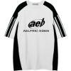 imageAelfric Eden Oversized Graphic Tees Men Contrast Color Speedway Racing Tee Unisex Streetwear Tshirt Patchwork Polo TeeWhite