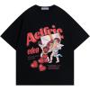 imageAelfric Eden Oversized Graphic Tees Women Streetwear Casual Heart Print Angel Cartoon Unisex Summer TopsBlack