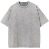 imageAelfric Eden Mens Cotton Wash Solid TShirts Oversized Unisex Short Sleeve Streetwear Rap Hip Hop Basic Tee TopsGrey
