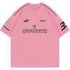 imageAelfric Eden Mens Graphic Tees Vintage Racing Tees Oversized T Shirt Women Contrast Color Summer TopsPink