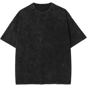 imageAelfric Eden Mens Cotton Wash Solid TShirts Oversized Unisex Short Sleeve Streetwear Rap Hip Hop Basic Tee Tops418black