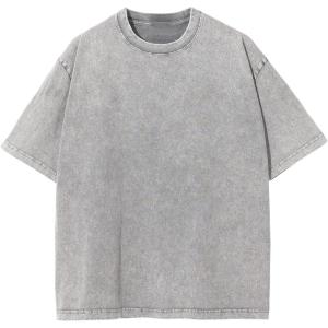 imageAelfric Eden Mens Cotton Wash Solid TShirts Oversized Unisex Short Sleeve Streetwear Rap Hip Hop Basic Tee TopsGrey