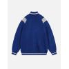 imageAelfric Eden Cardigan Sweaters for Women Zip Up Oversized Knit Cardigans Long Sleeve Contrast Color Number Sweater CoatBlue