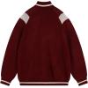 imageAelfric Eden Cardigan Sweaters for Women Zip Up Oversized Knit Cardigans Long Sleeve Contrast Color Number Sweater CoatRed