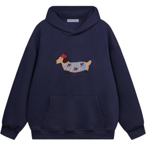 imageAelfric Eden Cartoon Dog Hoodie Couple Hooded Sweatshirt Long Sleeve Pullover Oversized Hoodies 2025 OutfitsNavy Blue
