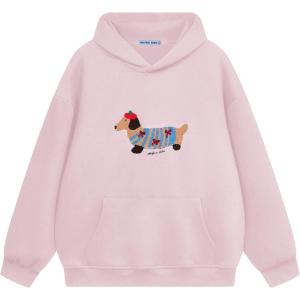 imageAelfric Eden Cartoon Dog Hoodie Couple Hooded Sweatshirt Long Sleeve Pullover Oversized Hoodies 2025 OutfitsPink
