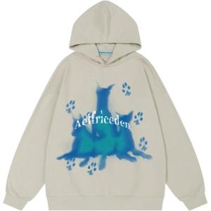 imageAelfric Eden Graphic Hoodies Blurring Doberman Print Hoodie Long Sleeve Oversized Hooded Sweatshirt 2024 Trendy OutfitsApricot