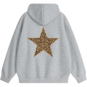imageAelfric Eden Hoodies Leopard Print Star Hoodie Graphic Hooded Pullover Sweatshirt Streetwear 2025 Trendy Tops OutfitsGrey
