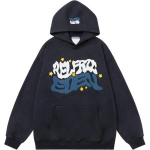 imageAelfric Eden Star Hoodies Towel Embroidery Hoodie Casual Baggy Hooded Sweatshirts 2024 Trendy OutfitsNavy Blue