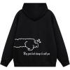 imageAelfric Eden Cartoon Puppy Hoodie Women Oversized Hoodies Pullover Long Sleeve Cute Hooded SweatshirtBlack