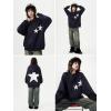 imageAelfric Eden Star Hoodies Y2k Oversized Graphic Hoodies Aesthetic 90s Crewneck Sweatshirt Long Sleeve Pullover TopsNavy Blue