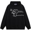 imageAelfric Eden Cartoon Puppy Hoodie Women Oversized Hoodies Pullover Long Sleeve Cute Hooded SweatshirtBlack