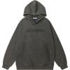 imageAelfric Eden Hoodies Mens Acid Wash Hoodie Oversized Vintage Heavyweight Cotton Fleece Hooded Pullover SweatshirtGrey
