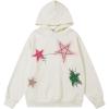 imageAelfric Eden Mens Graphic Varsity Hoodies Graffiti Line Star Unisex Colorful Printing Oversized Casual Streetwear TopsBeige
