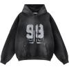 imageAelfric Eden Mens Hoodies Graffiti Number 99 Print Hoodie Unisex Y2k Streetwear Oversized Hooded Pullover Pocket SweatshirtBlack