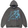 imageAelfric Eden Mens Lightning Graphic Hoodies Print Oversized Unisex Streetwear Vintage Hoodie Y2k Sweatshirt Pocket PulloverGrey