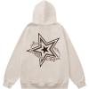 imageAelfric Eden Star Graphic Hoodie Oversized Y2K Hoodies Unisex Casual Letter Print Hooded Sweatshirt with PocketKhaki