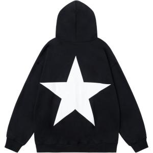 imageAelfric Eden Star Hoodies Y2k Oversized Graphic Hoodies Aesthetic 90s Crewneck Sweatshirt Long Sleeve Pullover TopsBlack