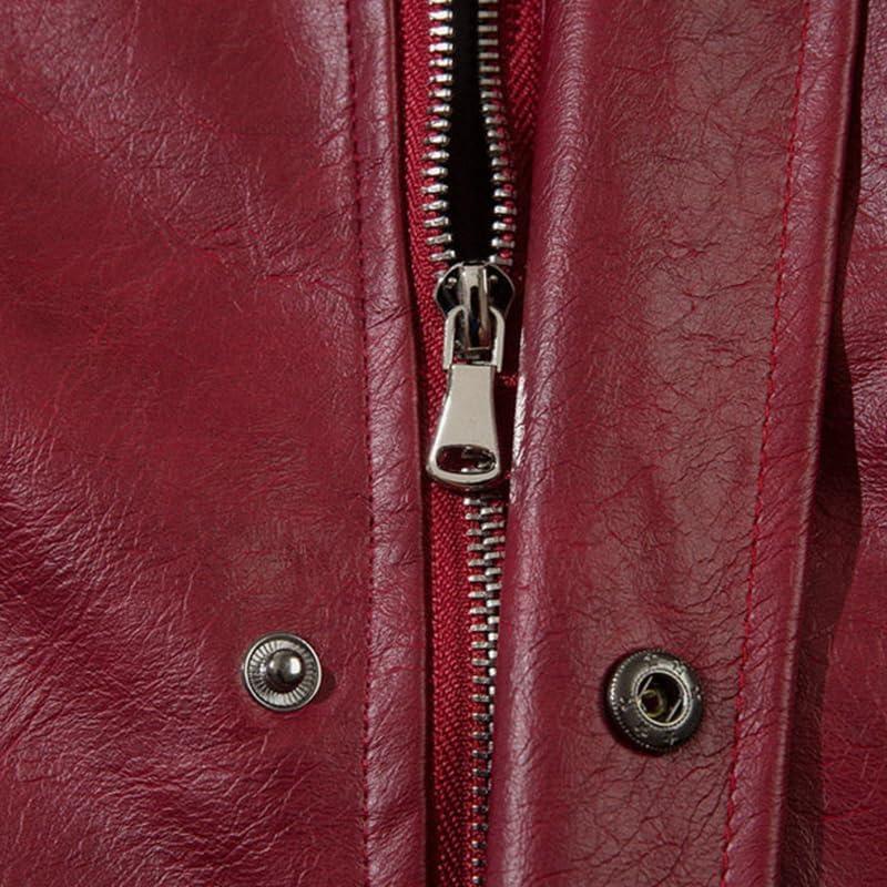 imageAelfric Eden Faux Leather Jacket Oversized Vintage Motorcycle Jackets Moto Coats Unisex Streetwear Jacket BurgundyBurgundy