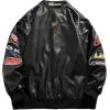 imageAelfric Eden Faux Leather Jacket Oversized Racing Motorcycle Jackets Moto Coats Unisex Trendy Streetwear JacketBlack