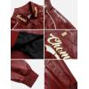 imageAelfric Eden Faux Leather Jacket Oversized Racing Motorcycle Jackets Moto Coats Unisex Trendy Streetwear JacketRed