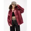 imageAelfric Eden Faux Leather Jacket Oversized Vintage Motorcycle Jackets Moto Coats Unisex Streetwear Jacket BurgundyBurgundy