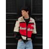 imageAelfric Eden Mens Motorcycle Jacket Blackair Moto Varsity Baseball Jacket Women Vintage CoatsRed