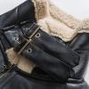 imageAelfric Eden Mens PU Jacket Oversized Varsity Jacket Zipper Closure Casual Patchwork Lamb Collar Winter Coats02black