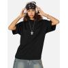 imageAelfric Eden Mens Shirts Basic Cotton Tee Plain T Shirt Crew Neck Short Sleeve Tops Casual MidweightBlack White