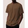 imageAelfric Eden Mens Shirts Basic Cotton Tee Plain T Shirt Crew Neck Short Sleeve Tops Casual MidweightBrown White