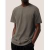 imageAelfric Eden Mens Shirts Basic Cotton Tee Plain T Shirt Crew Neck Short Sleeve Tops Casual MidweightDark Grey White