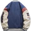 imageAelfric Eden Mens Varsity Jacket Oversized Jacket Closure Casual Patchwork Lamb Collar Winter CoatsD1navy