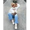 imageAelfric Eden Oversized Hoodies Womens Leopard Letter Print Hoodie Fall Y2k Hooded Sweatshirts With PocketLight Gray