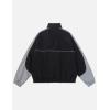 imageAelfric Eden Reflective Stripe Star Zipper Jacket Graphic Oversized Lightweight Jacket Casual Comfy Soft CoatsBlack