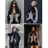 imageAelfric Eden Reflective Stripe Star Zipper Jacket Graphic Oversized Lightweight Jacket Casual Comfy Soft CoatsBlack