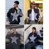 imageAelfric Eden Reflective Stripe Star Zipper Jacket Graphic Oversized Lightweight Jacket Casual Comfy Soft CoatsBlack