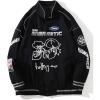 imageAelfric Eden Mens Baseball Jackets Varsity Retro Casual Coats Unisex Outwear Tops StreetwearBlack