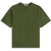 imageAelfric Eden Mens Shirts Basic Cotton Tee Plain T Shirt Crew Neck Short Sleeve Tops Casual MidweightOlive Green White