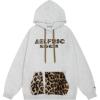 imageAelfric Eden Oversized Hoodies Womens Leopard Letter Print Hoodie Fall Y2k Hooded Sweatshirts With PocketLight Gray