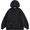 imageAelfric Eden Washed Hoodie Oversized Vintage Hoodies Unisex Streetwear Solid Hooded Sweatshirt with PocketBlack