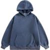 imageAelfric Eden Washed Hoodie Oversized Vintage Hoodies Unisex Streetwear Solid Hooded Sweatshirt with PocketBlue