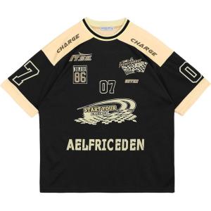 imageAelfric Eden 90s Oversized T Shirts Unisex Grahpic Jersey Printed Casual Tees Streetwear Vintage Summer Top TshirtBlack