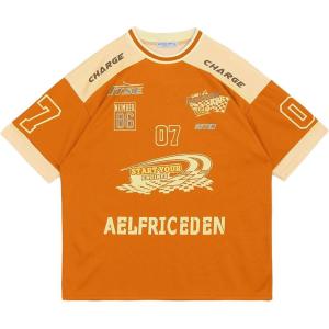 imageAelfric Eden 90s Oversized T Shirts Unisex Grahpic Jersey Printed Casual Tees Streetwear Vintage Summer Top TshirtOrange