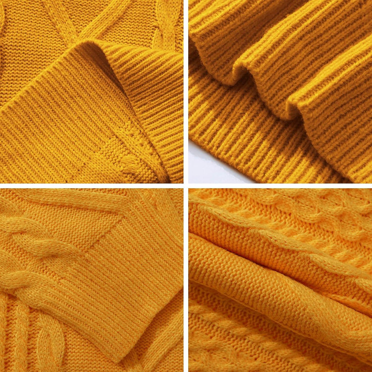 imageAelfric Eden Cable Knit Sweater Men Oversized Rory Gilmore Crewneck Knitted Sweater Pullover 2024 Vintage Fall Sweaters TopsYellow
