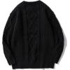 imageAelfric Eden Cable Knit Sweater Men Oversized Rory Gilmore Crewneck Knitted Sweater Pullover 2024 Vintage Fall Sweaters TopsBlack