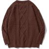 imageAelfric Eden Cable Knit Sweater Men Oversized Rory Gilmore Crewneck Knitted Sweater Pullover 2024 Vintage Fall Sweaters TopsCoffee